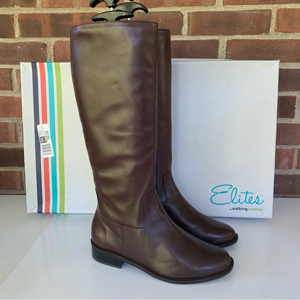 Elites by Walking Cradles Womens Mates 14" Brown Knee High Boots Shoes US 7 WW